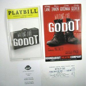 Waiting for Godot Playbill 2009 Roundabout Theatre Ticket Nathan Lane Bill Irwin
